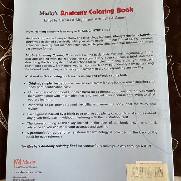 BRAND NEW MOSBYS ANATOMY COLORING BOOK. NEVER USED! - Picture 2 of 4